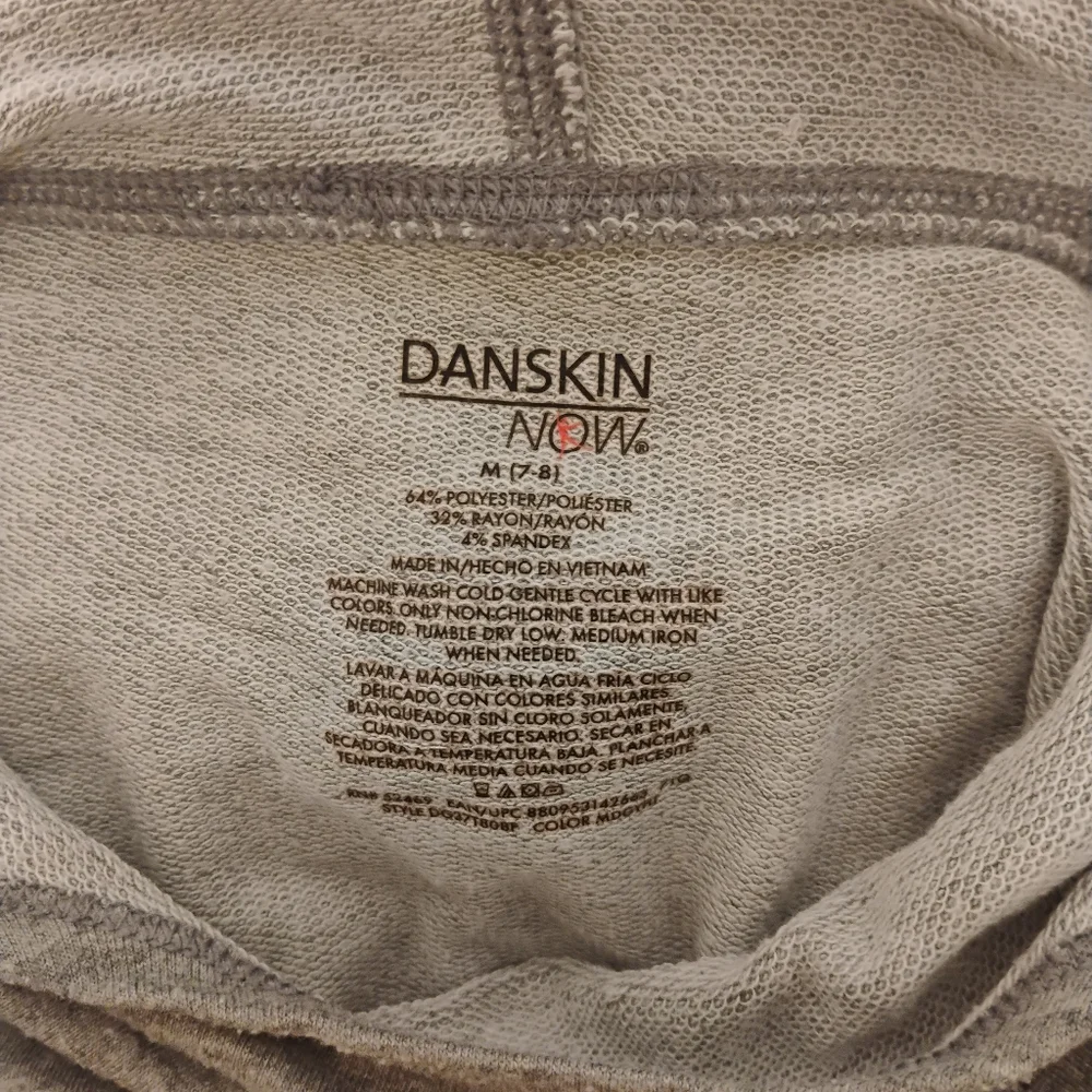 Danskin Now Girls Gray Cowl Neck Sweatshirt Size Medium 7 - 8